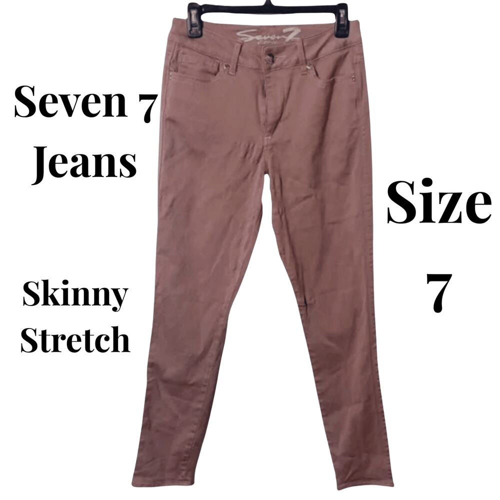 Seven 7 jeans Size 7 Mauve Pink Stretch Jeans Skinny